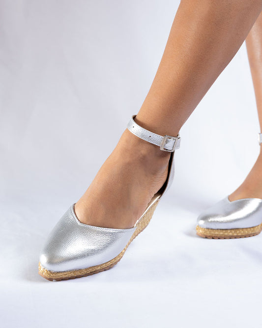 Amalia Cuero Plateado 55mm