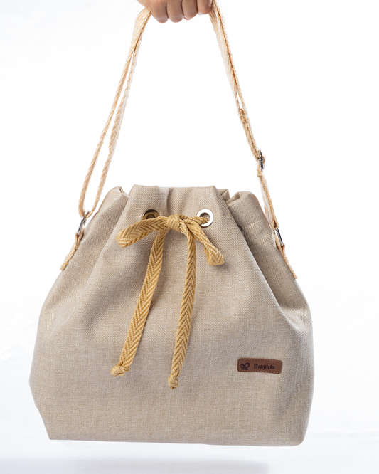 Bolso Pañoleta Brillante Dorado