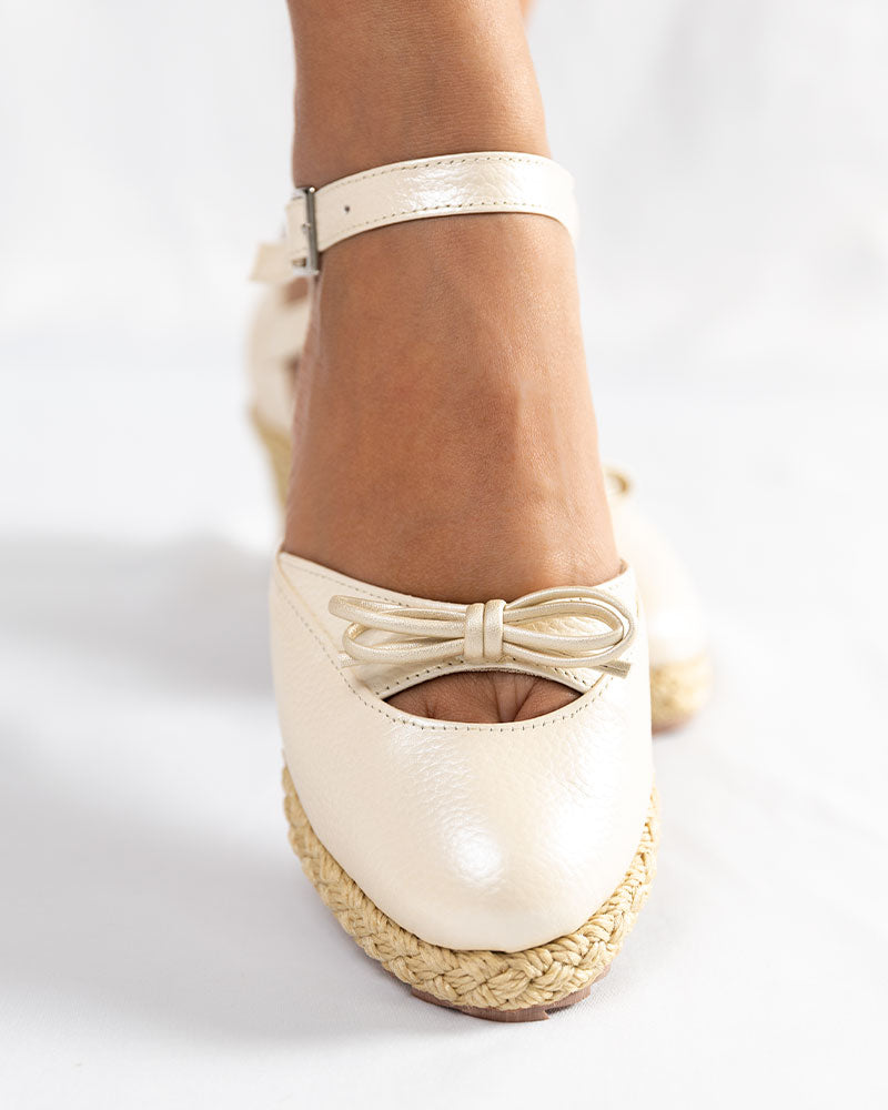Perla Cuero Perlado 45mm Sandalias