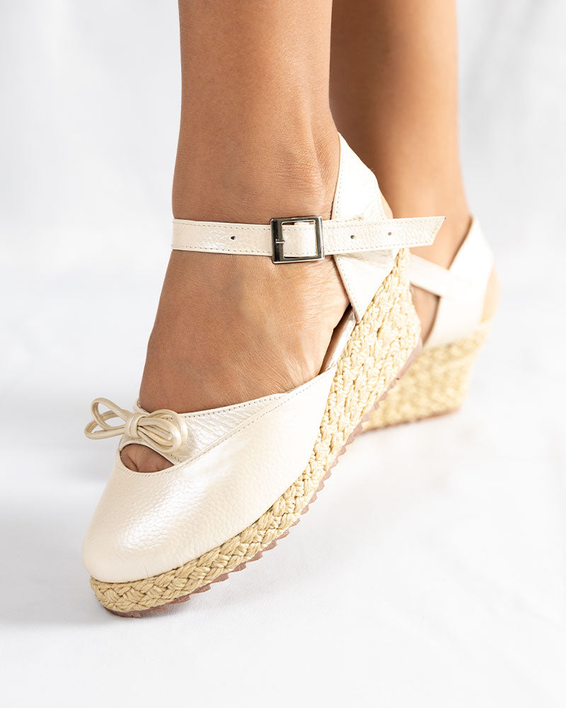 Perla Cuero Perlado 45mm Sandalias