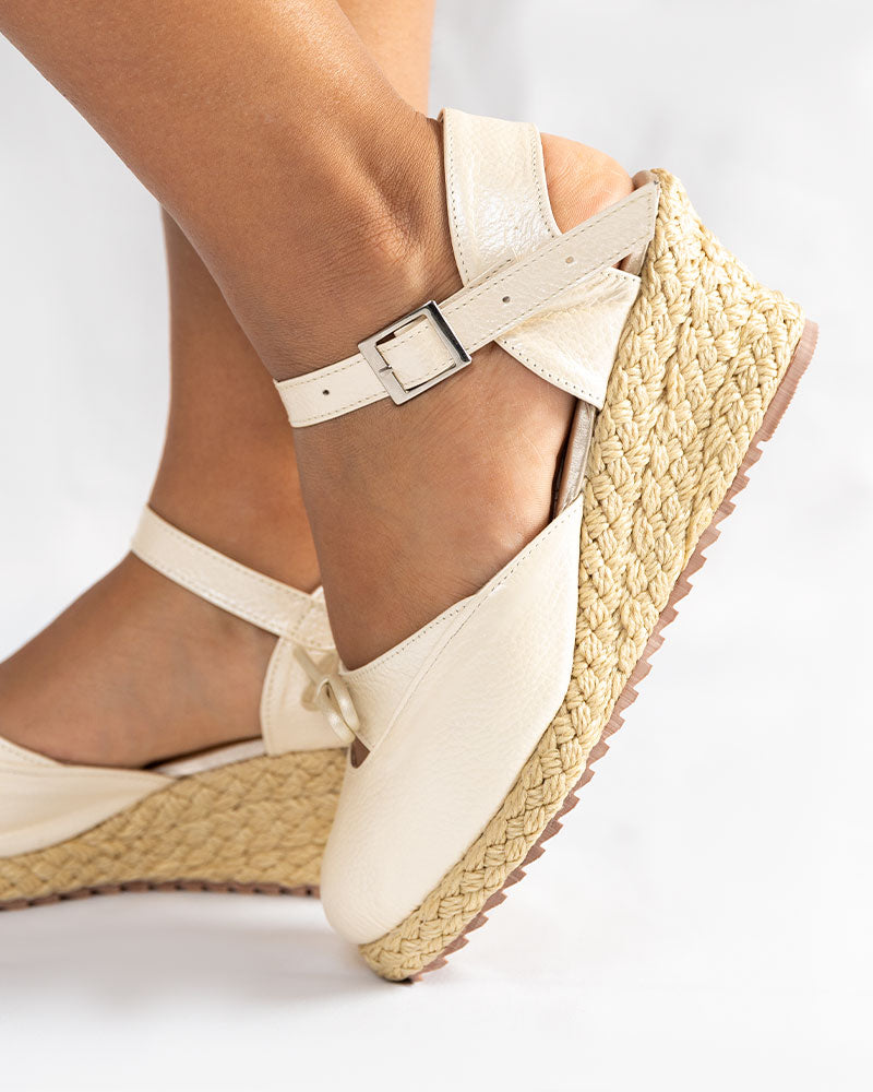 Perla Cuero Perlado 45mm Sandalias