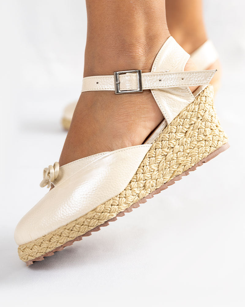 Perla Cuero Perlado 45mm Sandalias