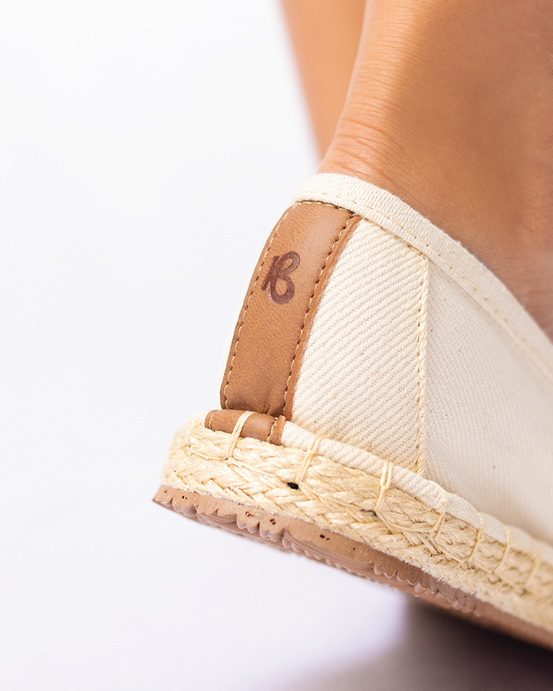 Espadrila Costura Lona Crudo